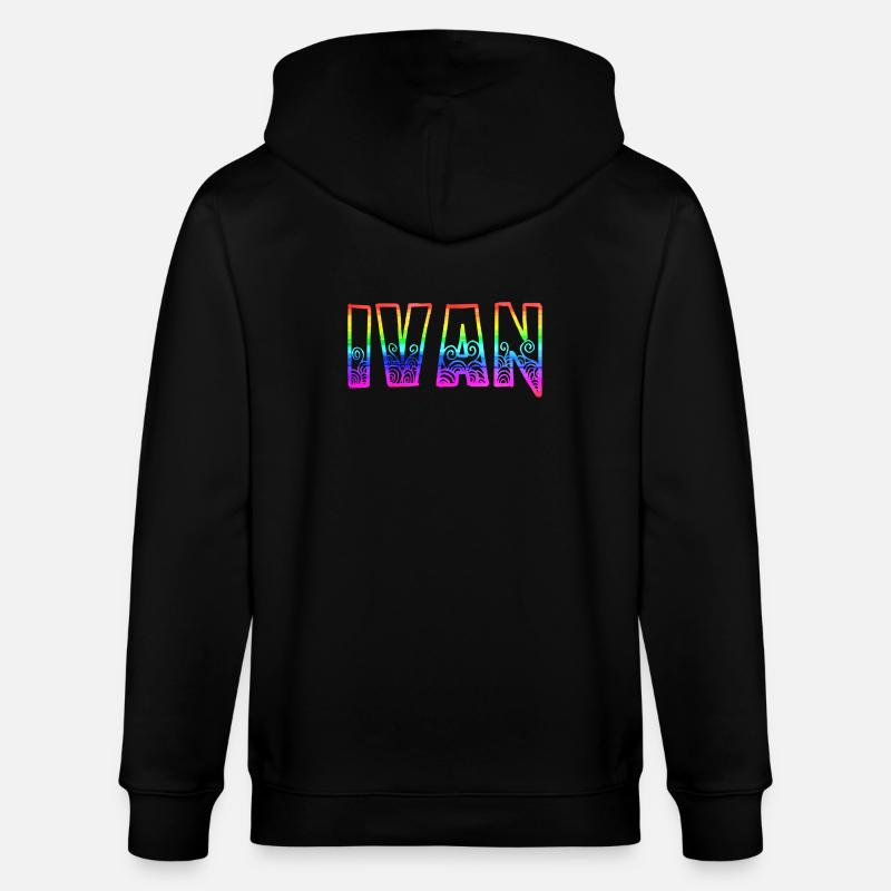 Ivan RS Rainbow - Stanley/Stella CULTIVATOR Unisex Organic Hooded Jacket - black