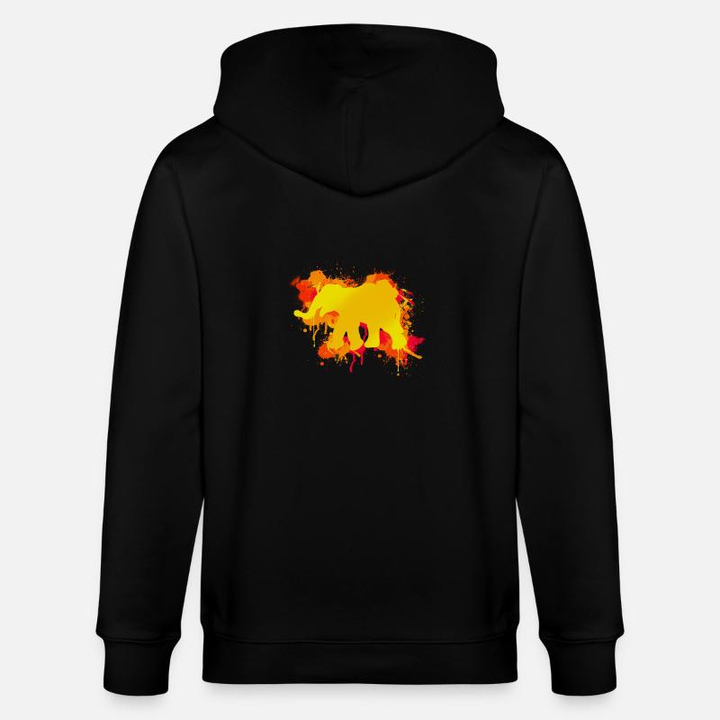 Elefant - Stanley/Stella Unisex Bio-Kapuzenjacke CULTIVATOR  - Schwarz
