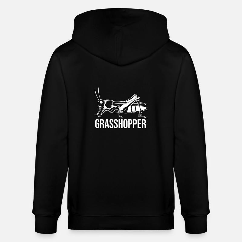 Grashüpfer Heuschrecke - Stanley/Stella Unisex Bio-Kapuzenjacke CULTIVATOR - Schwarz