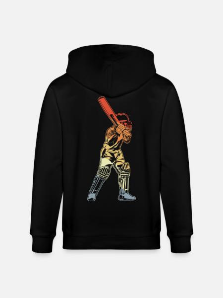 Retro Cricket Batter - Stanley/Stella Unisex Bio-Kapuzenjacke CULTIVATOR - Schwarz