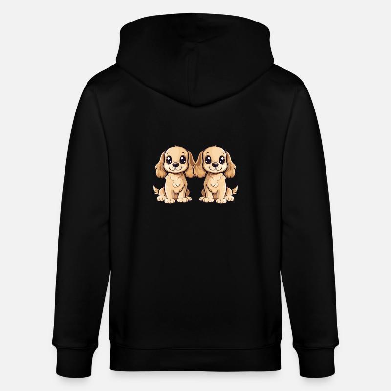 Cocker Spaniel Hund Comic - Stanley/Stella Unisex Bio-Kapuzenjacke CULTIVATOR  - Schwarz