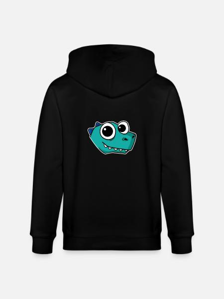 Dino Dinosaur Head - Stanley/Stella CULTIVATOR Unisex Organic Hooded Jacket - black