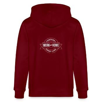 Remote Homeoffice - Stanley/Stella Unisex Bio-Kapuzenjacke CULTIVATOR  - Burgunderrot - Hinten - Anna (173cm)