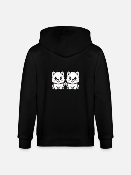 Samoyed Dog Comic - Stanley/Stella CULTIVATOR Unisex Organic Hooded Jacket - black