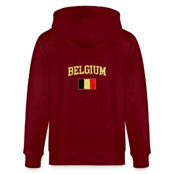 Vintage Drapeau Belgique Rétro Belge - Veste à capuche bio CULTIVATOR Stanley/Stella Unisexe - bordeaux - Dos - Anna (173cm)
