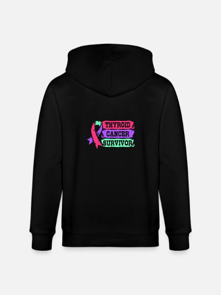 Thyroid cancer - Stanley/Stella CULTIVATOR  Unisex Organic Hooded Jacket - black