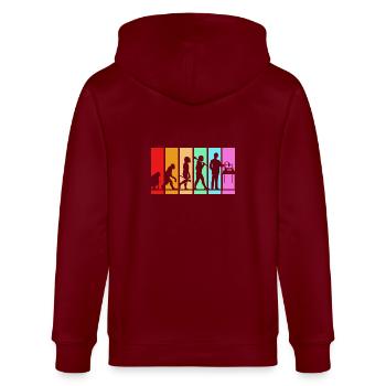3D Druck - Stanley/Stella Unisex Bio-Kapuzenjacke CULTIVATOR  - Burgunderrot - Hinten - Anna (173cm)