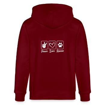 Dog Rescue Animal Rights Animal Rescue Animal Shelter - Stanley/Stella CULTIVATOR  Unisex Organic Hooded Jacket - burgundy - Back - Anna (173cm)