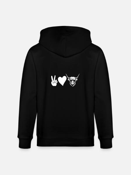 Cow Cattle Highland Cattle - Stanley/Stella CULTIVATOR Unisex Organic Hooded Jacket - black
