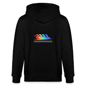 Schwimmen Schwimmer Schwimmbad Schwimmlehrer - Stanley/Stella Unisex Bio-Kapuzenjacke CULTIVATOR  - Schwarz - Hinten - Anna (173cm)