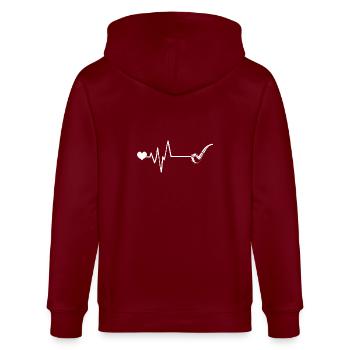 Whistle Pulse Heartbeat - Stanley/Stella CULTIVATOR  Unisex Organic Hooded Jacket - burgundy - Back - Anna (173cm)