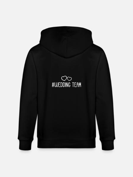 Wedding Team Heart - Stanley/Stella CULTIVATOR Unisex Organic Hooded Jacket - black