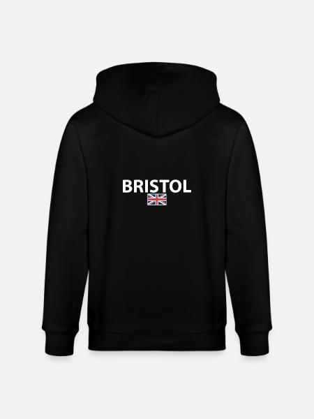 Bristol UK British Flag Briton - Stanley/Stella CULTIVATOR  Unisex Organic Hooded Jacket - black
