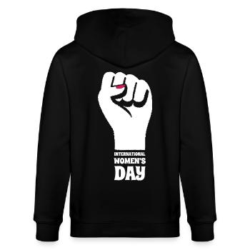 International Women's Day - Geschenk - Stanley/Stella Unisex Bio-Kapuzenjacke CULTIVATOR  - Schwarz - Hinten - Anna (173cm)