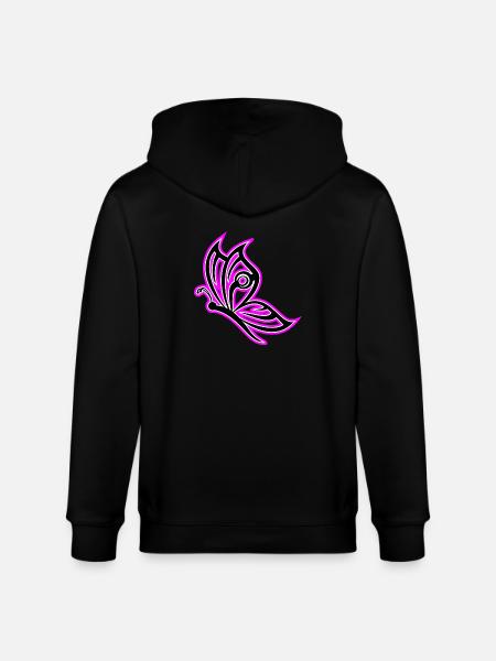 Butterfly Pink - Stanley/Stella CULTIVATOR Unisex Organic Hooded Jacket - black