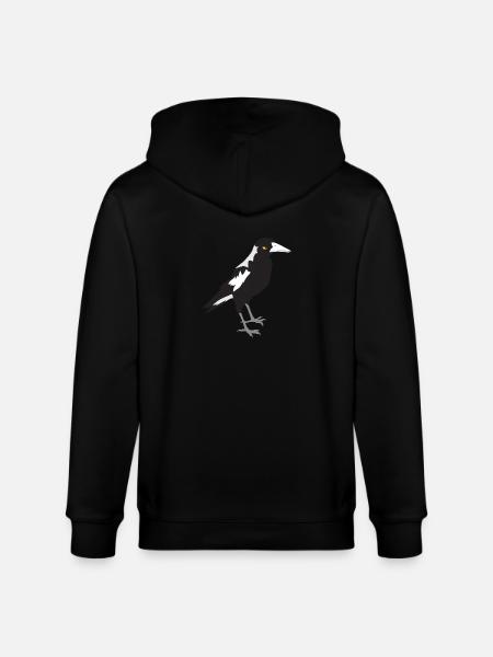 Maggie magpie serious face - Stanley/Stella CULTIVATOR  Unisex Organic Hooded Jacket - black
