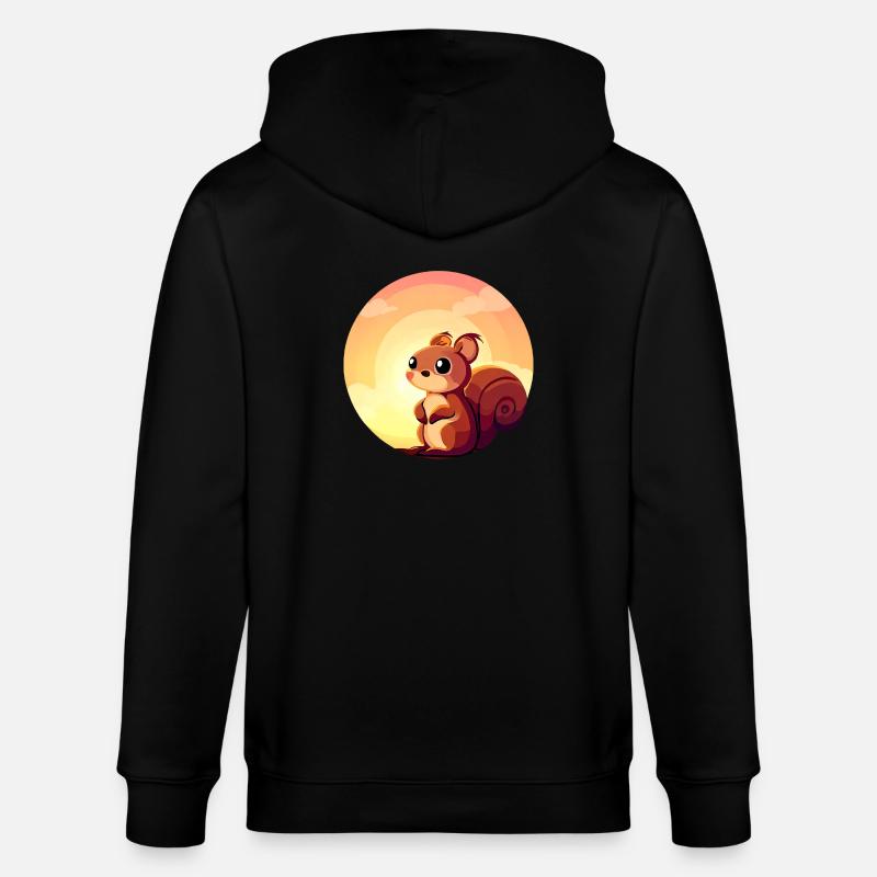 Squirrel Round Sunset Design - Veste à capuche bio CULTIVATOR Stanley/Stella Unisexe - noir