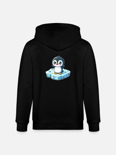 Penguin, Melting Ice, South Pole - Stanley/Stella CULTIVATOR Unisex Organic Hooded Jacket - black