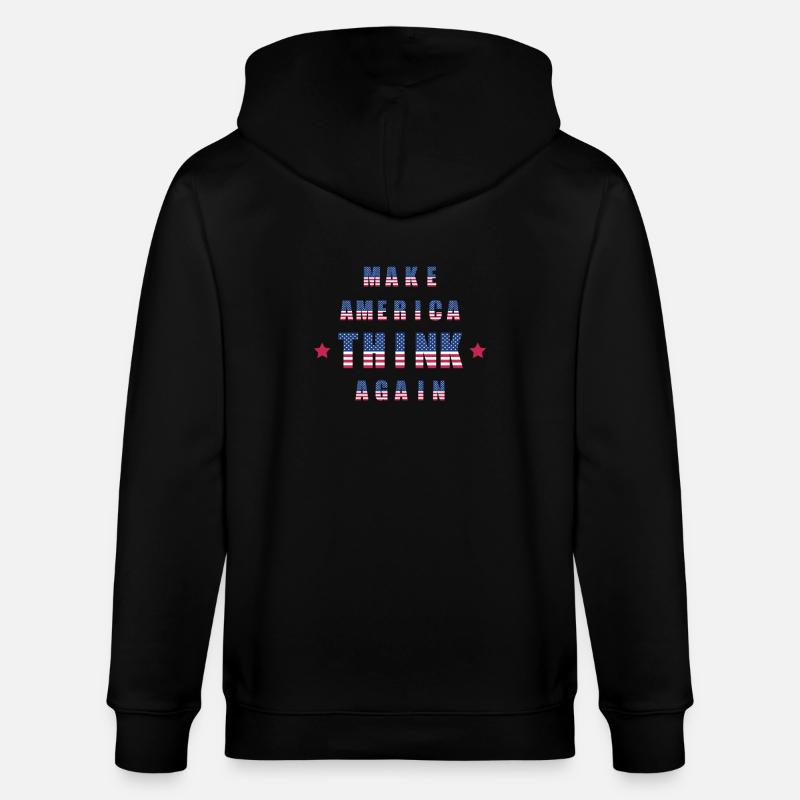 make america think again - Stanley/Stella Unisex Bio-Kapuzenjacke CULTIVATOR - Schwarz