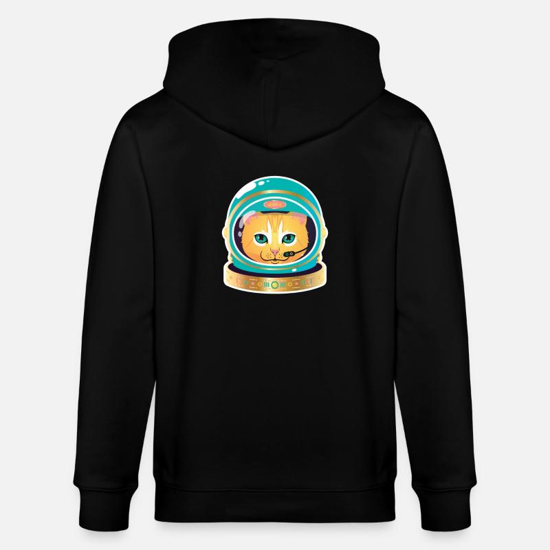 Cosmonaut Cat - Veste à capuche bio CULTIVATOR Stanley/Stella Unisexe - noir