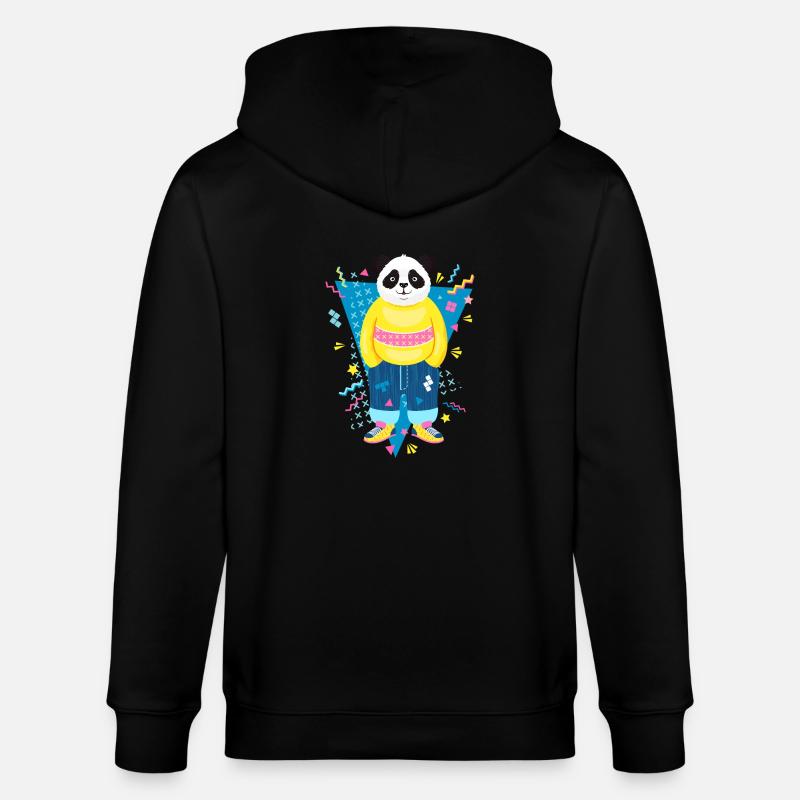 Cool 90s Style Panda - Veste à capuche bio CULTIVATOR Stanley/Stella Unisexe - noir