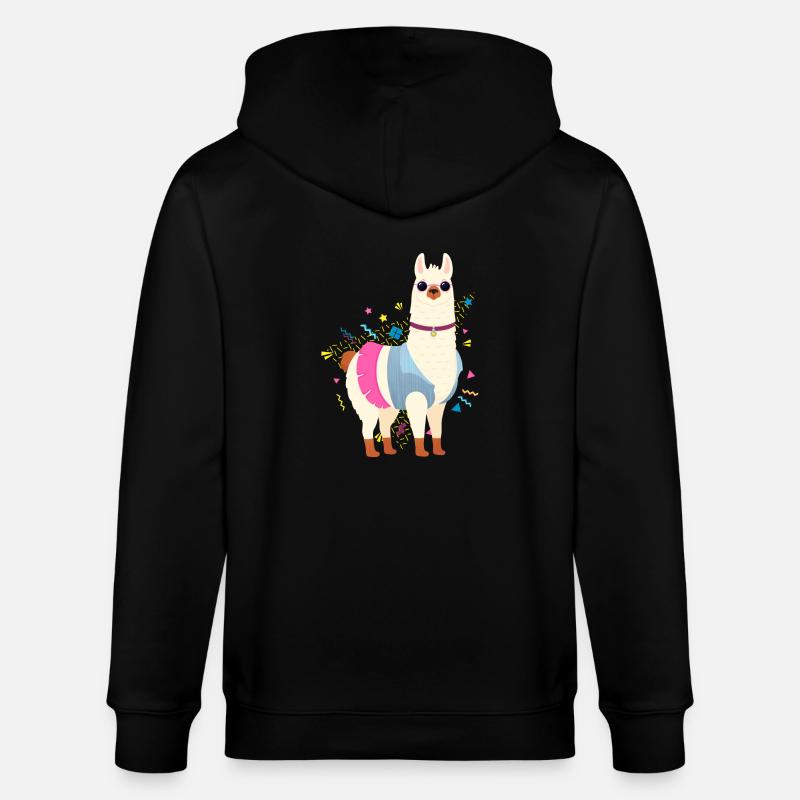 90s Style Llama - Veste à capuche bio CULTIVATOR Stanley/Stella Unisexe - noir