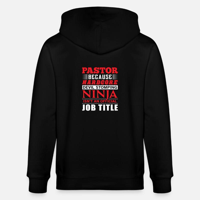 Pastor devil stomping Ninja - Stanley/Stella CULTIVATOR  Unisex Organic Hooded Jacket - black