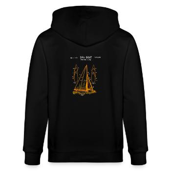 Segelboot, Sail Boat, Segler Geschenk - Stanley/Stella Unisex Bio-Kapuzenjacke CULTIVATOR  - Schwarz - Hinten - Anna (173cm)