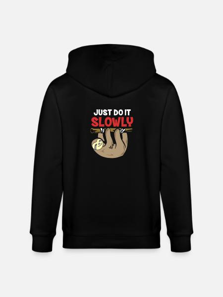 Just Do It Slowly Monkey - Stanley/Stella CULTIVATOR Unisex Organic Hooded Jacket - black