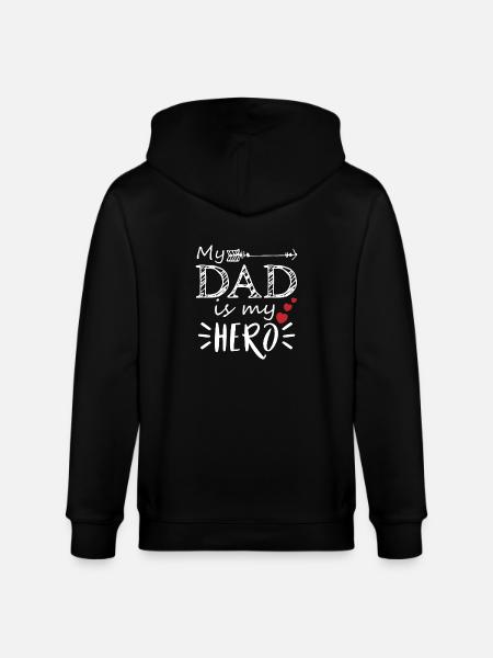 Min far er min helt gave far fars dag far far - Stanley/Stella økologisk unisex-hættejakke CULTIVATOR - sort