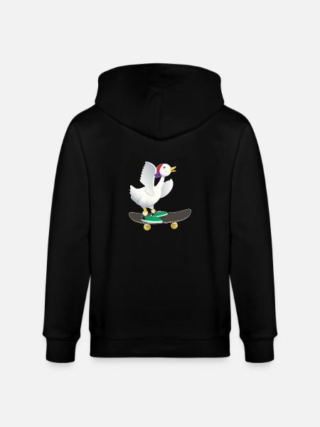Skater duck - Stanley/Stella CULTIVATOR  Unisex Organic Hooded Jacket - black