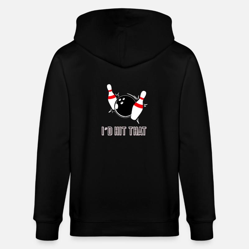 Bowling - Play - Gift - Cone - Stanley/Stella CULTIVATOR  Unisex Organic Hooded Jacket - black