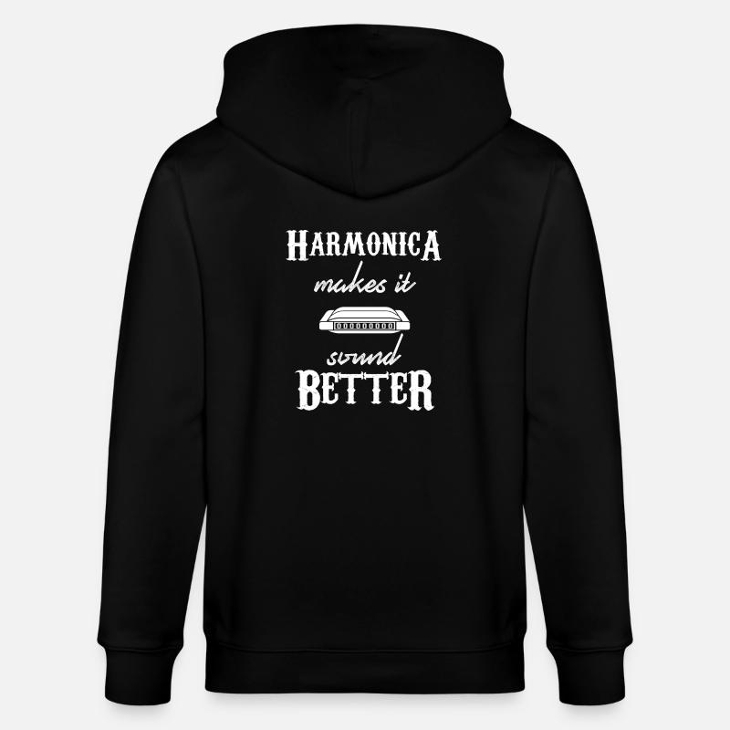 harmonica - harmonica player - harmonica - Stanley/Stella CULTIVATOR  Unisex Organic Hooded Jacket - black