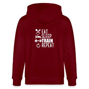 Gym Fitness - Veste à capuche bio CULTIVATOR Stanley/Stella Unisexe - bordeaux - Dos - Anna (173cm)