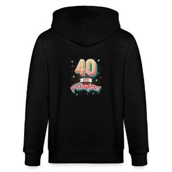 40 Jahre 40 Geburtstag 1978 Geschenk - Stanley/Stella Unisex Bio-Kapuzenjacke CULTIVATOR  - Schwarz - Hinten - Anna (173cm)
