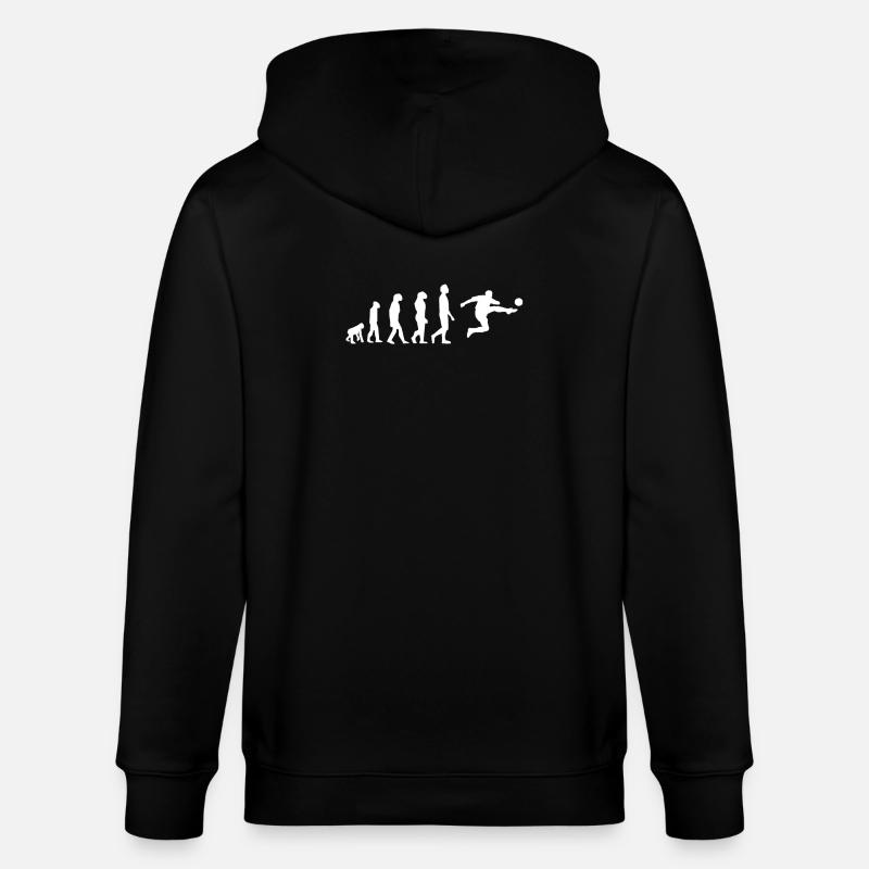 Evolution Fußball Geschenkidee - Stanley/Stella Unisex Bio-Kapuzenjacke CULTIVATOR  - Schwarz