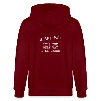 Spank Me BDSM Bondage Slave Submissive - Stanley/Stella CULTIVATOR  Unisex Organic Hooded Jacket - burgundy - Back - Anna (173cm)