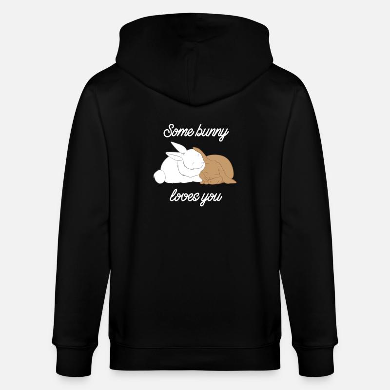 Lapins - Lapins - Lapins - Amour - Veste à capuche bio CULTIVATOR Stanley/Stella Unisexe - noir