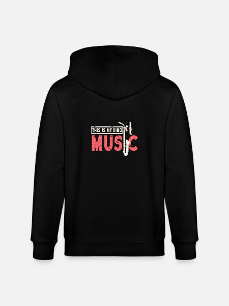saxophone - Stanley/Stella CULTIVATOR  Unisex Organic Hooded Jacket - black