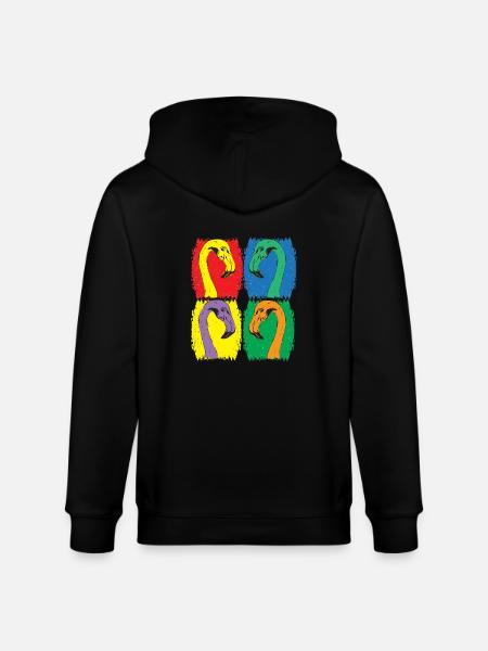 Flamingo heads - Stanley/Stella CULTIVATOR Unisex Organic Hooded Jacket - black