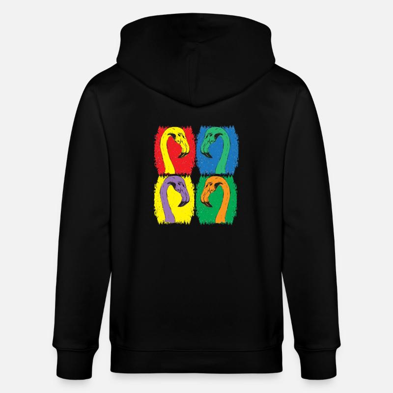 Flamingoköpfe - Stanley/Stella Unisex Bio-Kapuzenjacke CULTIVATOR  - Schwarz
