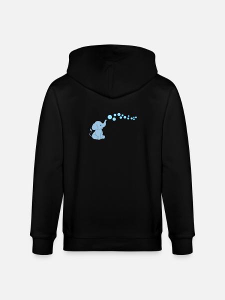 Elephant - Elephant Lover - Elephant - Bubble - Stanley/Stella CULTIVATOR  Unisex Organic Hooded Jacket - black