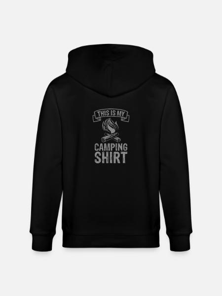 Camping Tent Caravan Campfire Gift - Stanley/Stella CULTIVATOR  Unisex Organic Hooded Jacket - black