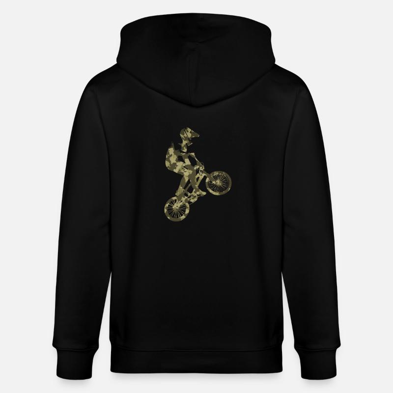 BMX camouflage vert - Veste à capuche bio CULTIVATOR Stanley/Stella Unisexe - noir