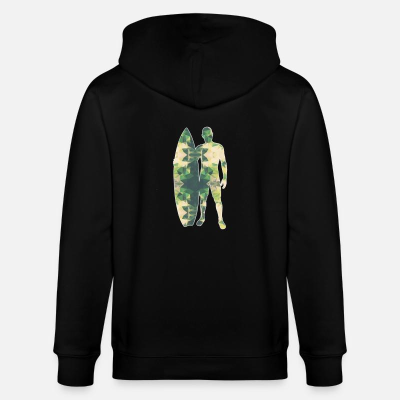 Polygone surfeur vert - Veste à capuche bio CULTIVATOR Stanley/Stella Unisexe - noir