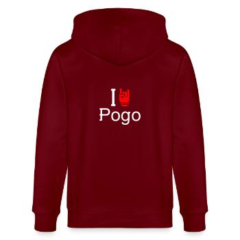 Pogo - Stanley/Stella Unisex Bio-Kapuzenjacke CULTIVATOR  - Burgunderrot - Hinten - Anna (173cm)