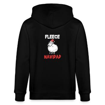 Fleece Navidad süßes Schaf Weihnachten Geschenk - Stanley/Stella Unisex Bio-Kapuzenjacke CULTIVATOR  - Schwarz - Hinten - Anna (173cm)