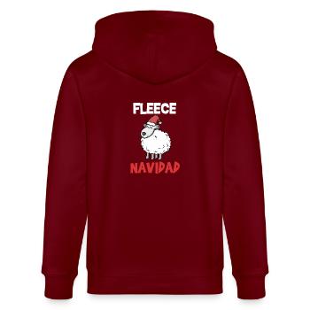 Fleece Navidad süßes Schaf Weihnachten Geschenk - Stanley/Stella Unisex Bio-Kapuzenjacke CULTIVATOR  - Burgunderrot - Hinten - Anna (173cm)