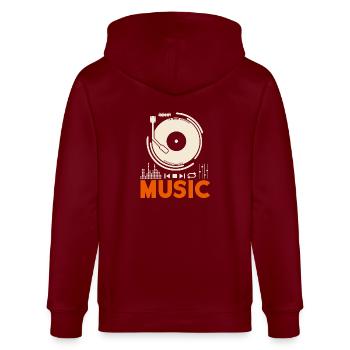 Music Music Schallplattenspieler DJ Geschenk - Stanley/Stella Unisex Bio-Kapuzenjacke CULTIVATOR  - Burgunderrot - Hinten - Anna (173cm)
