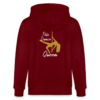 Pole Dance Queen - Stanley/Stella CULTIVATOR  Unisex Organic Hooded Jacket - burgundy - Back - Anna (173cm)